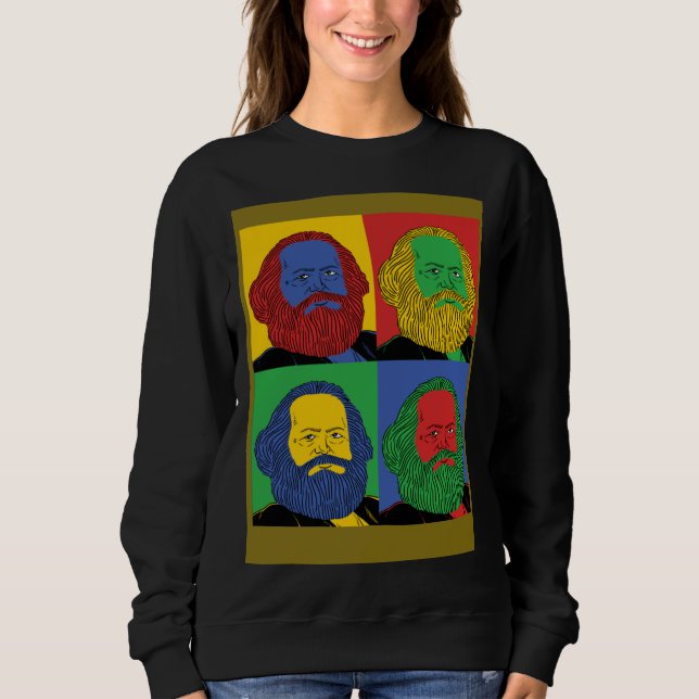 Sweatshirt Karl Marx  Retro Pop Historical Graphic (Devant)