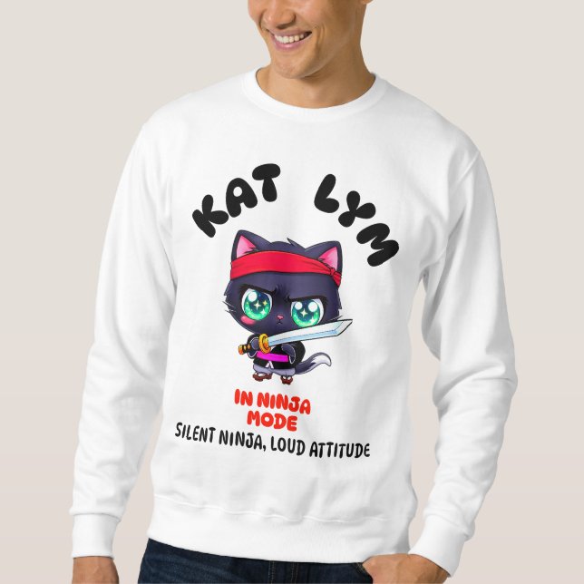 Sweatshirt Kat Lym In Ninja Mode Black Cat (Devant)