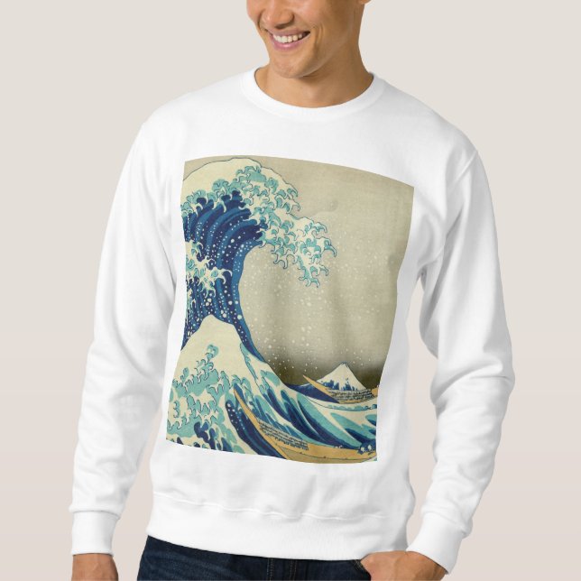 Sweatshirt Katsushika Hokusai - La Grande vague au large de K (Devant)