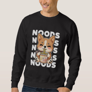 Sweatshirt Kawaii Corgi Manger Ramen Noodles Cute Anime Nourr