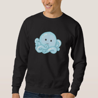 Sweatshirt Kawaii Cute Aesthetic Happy Pastel Blue Octopus