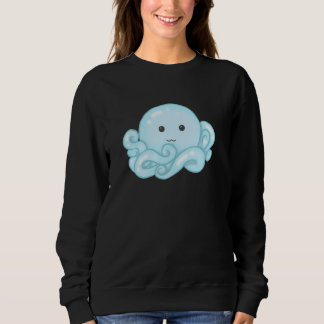 Sweatshirt Kawaii Cute Aesthetic Happy Pastel Blue Octopus