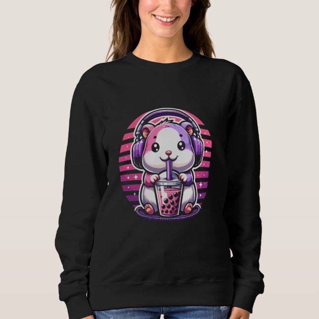 Sweatshirt Kawaii Hamster Boba Milktea Hamsters Pet Rodent (Devant)