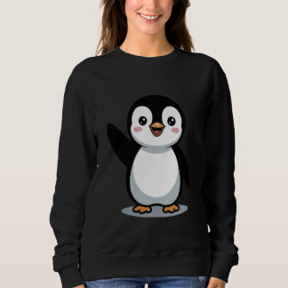 Sweatshirt Kawaii Penguin Waving Animal Lover Penguins