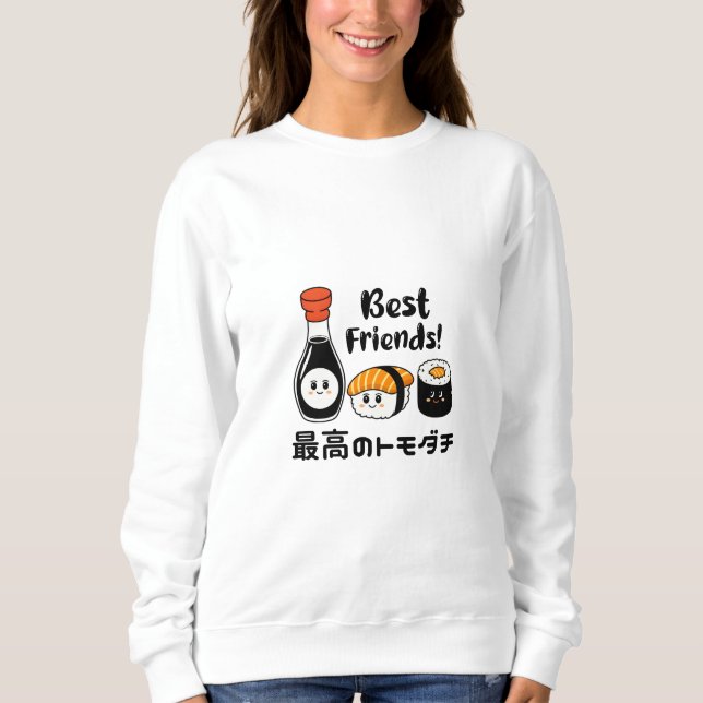 Sweatshirt Kawaii Sushi Friends Japon (Devant)
