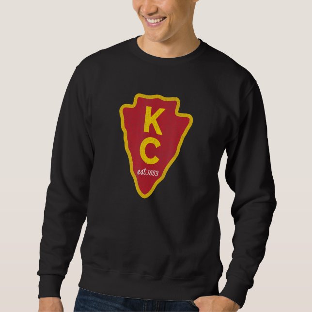 Sweatshirt Kc Original Rouge Kansas City Kc Unique Est 1853 K (Devant)