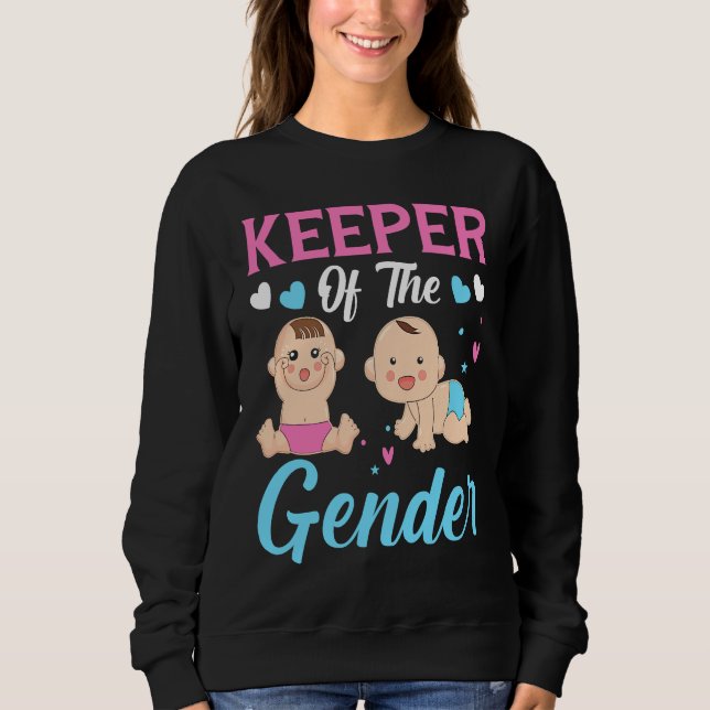 Sweatshirt Keeper of the Gender Baby Party Gender Reveal Anno (Devant)