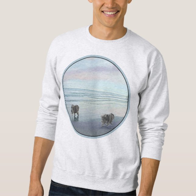 Sweatshirt Keeshonds at the Seashore Peinture Dog Art (Devant)