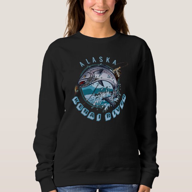 Sweatshirt Kenai River Alaska Alaskan Voyage de pêche Saumon  (Devant)