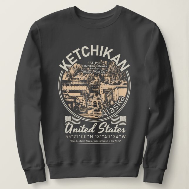 SWEATSHIRT KETCHIKAN ALASKA - ÎLE REVILLAGIGEDO (Design devant)