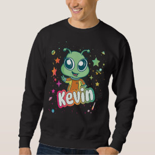 Sweatshirt KEVIN - Nom du garçon mignon avec un Alien mignon