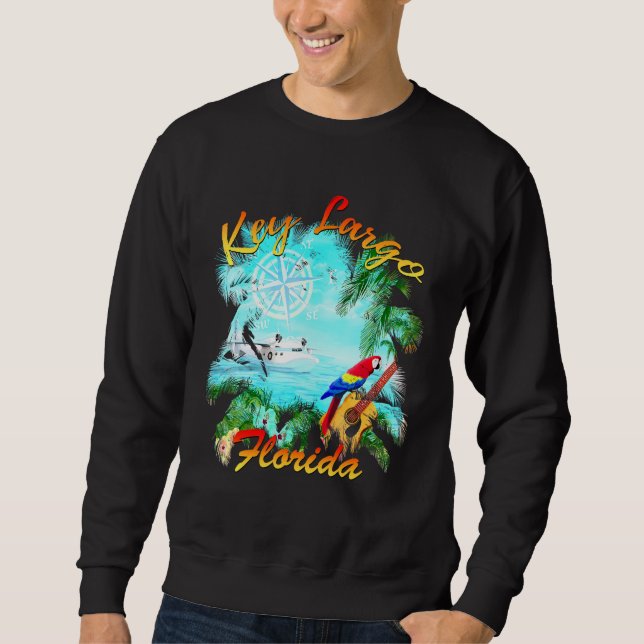 Sweatshirt Key Largo Florida Beach Island Vacances Parrot (Devant)