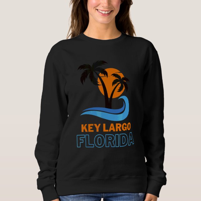 Sweatshirt Key Largo Floride Vacances Plage Groupe Tropical (Devant)