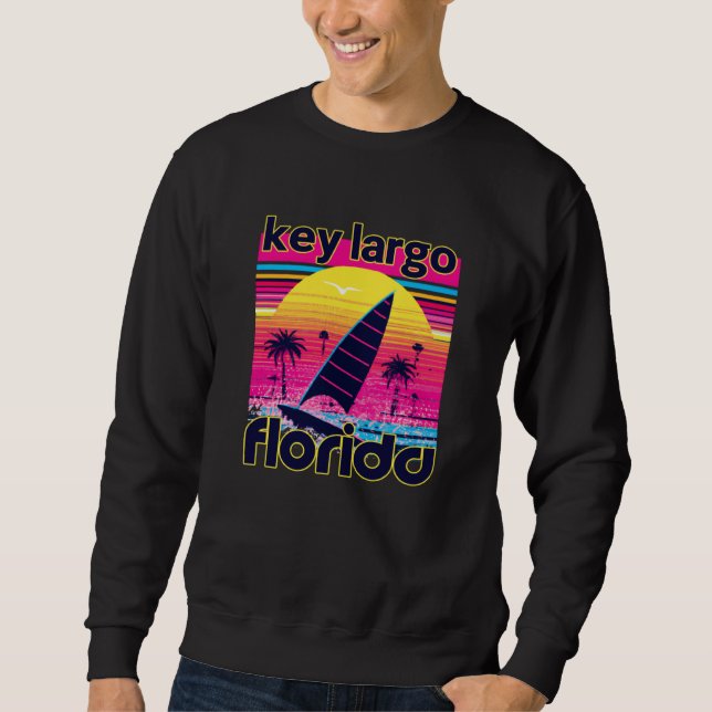 Sweatshirt Key Largo Retro 80s Style Souvenir Beach (Devant)