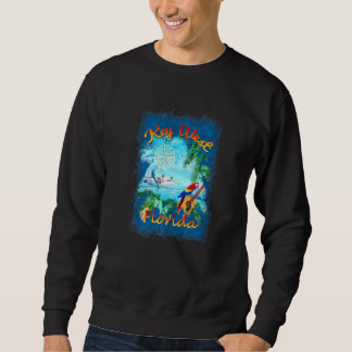 Sweatshirt Key West Florida Beach Island Vacances Parrot