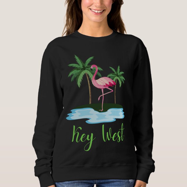 Sweatshirt Key West Florida Flamingo Tropical Beach Vacation  (Devant)