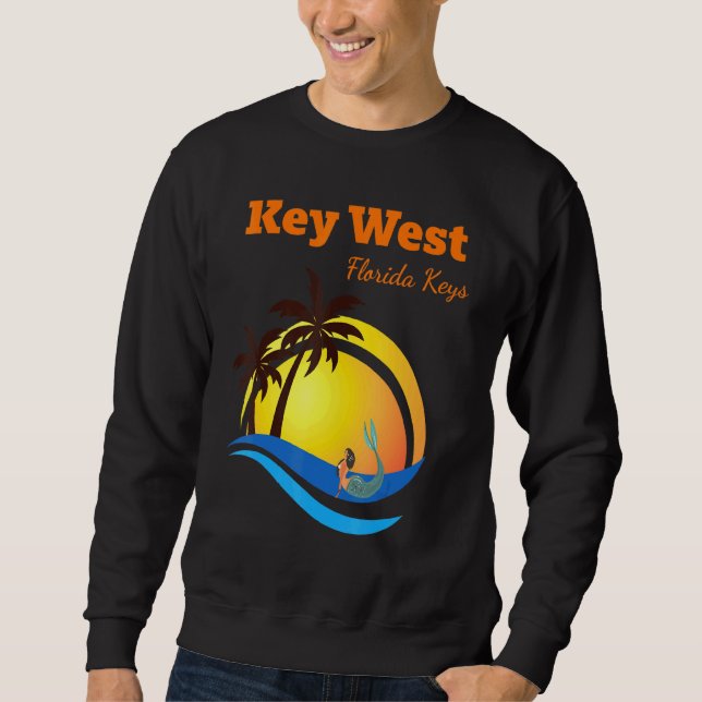 Sweatshirt Key West Florida Keys Tropical Mermaid Vacances Ai (Devant)