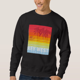 Sweatshirt Key West Florida Retro Sunset Palm Trees
