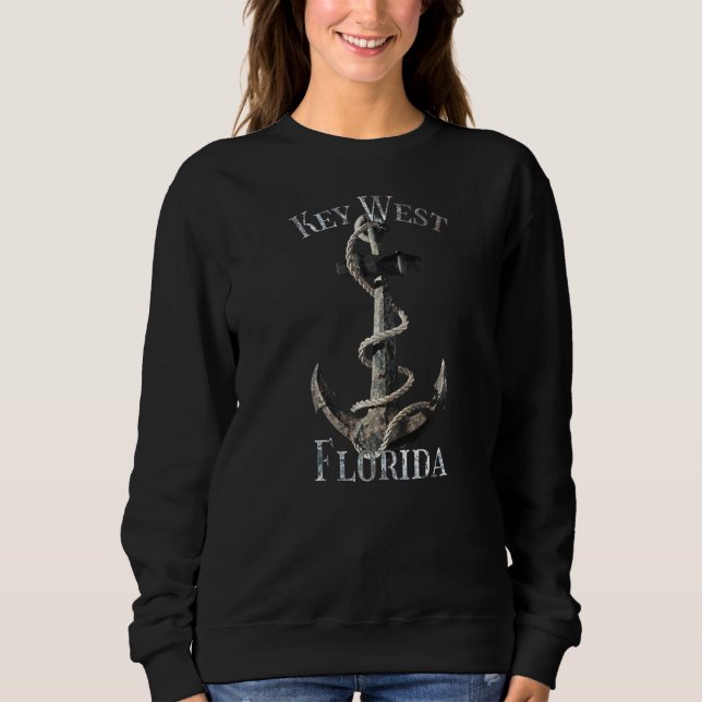 Sweatshirt Key West Florida Vacation Nautique Ancre voile (Devant)