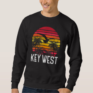 Sweatshirt Key West Florida Vintage Retro Beach Palm Tree Sur