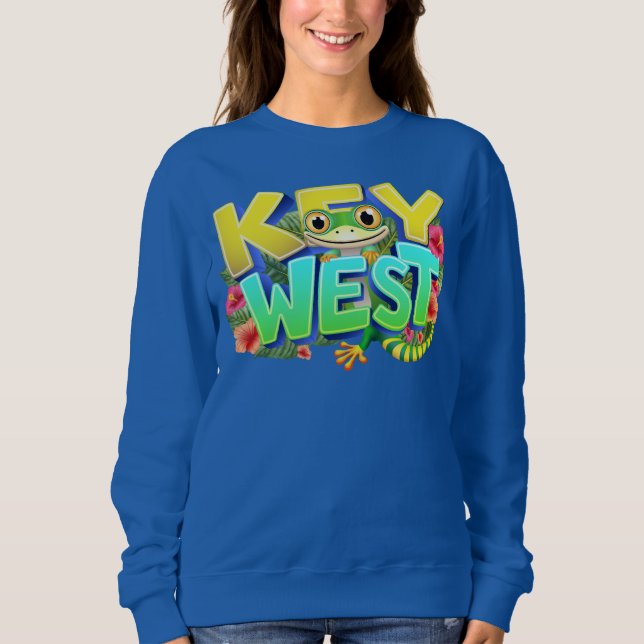 Sweatshirt Key West Gecko Floride (Devant)
