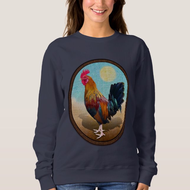 Sweatshirt Key West - Rooster tzigane Vintage ovale (Devant)
