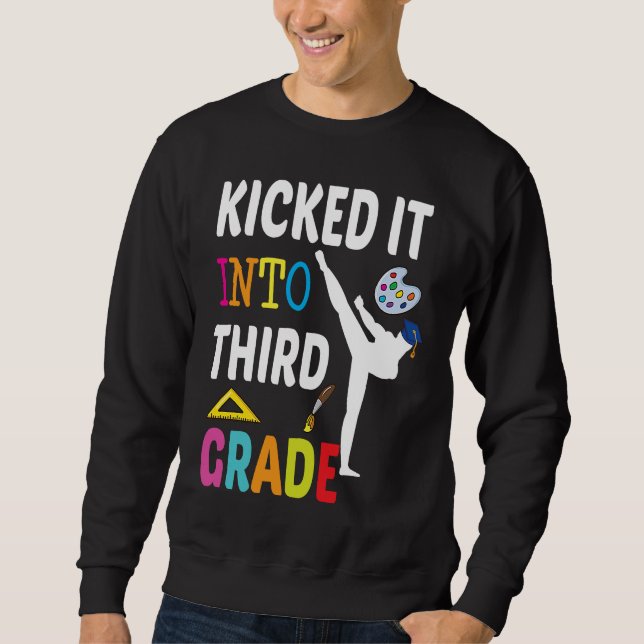 Sweatshirt Kicked into 3rd Grade Karate Back To School (Devant)