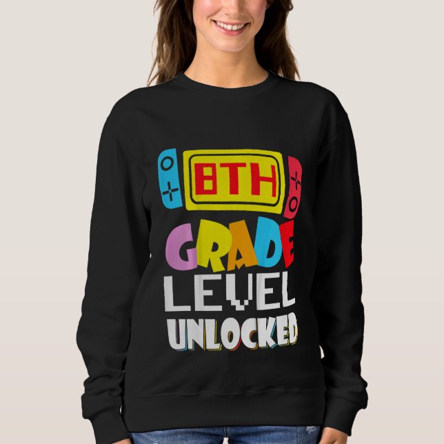 Sweatshirt Kids 8th Grade Level Unlocked Video Gamer Back To  (Devant)