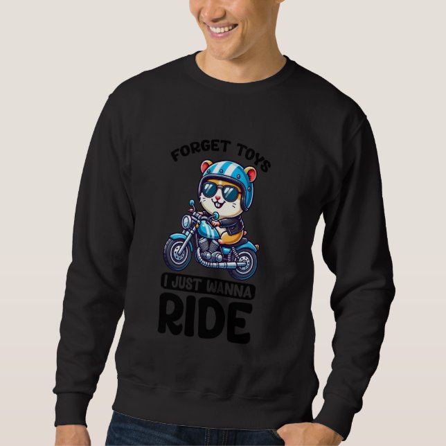 Sweatshirt Kids Biker Motorcycle Riding Hamster Boys (Devant)