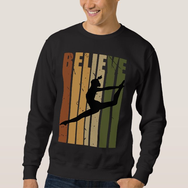 Sweatshirt Kids Camouflage Retro Dance Motivating Believe Pra (Devant)