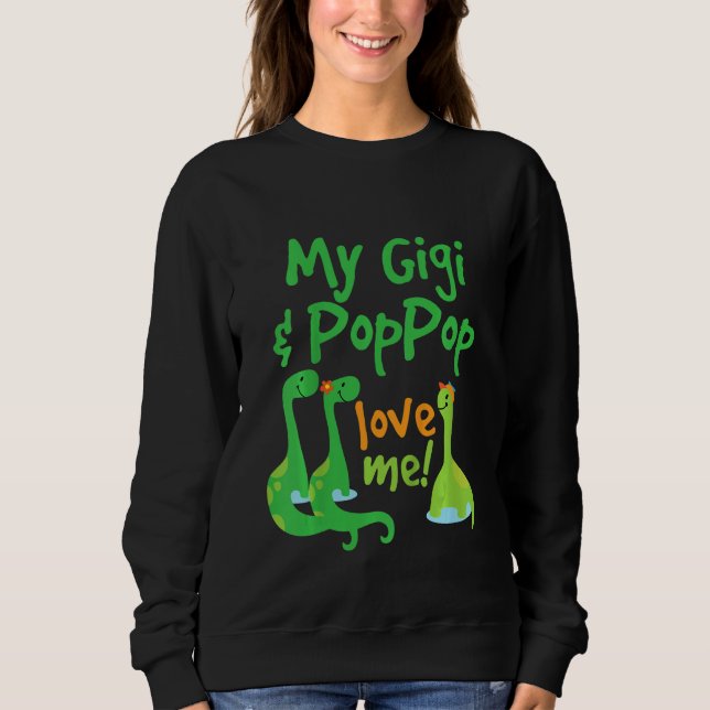 Sweatshirt Kids Gigi and PopPop Love Me Grandchild Dinosaur (Devant)