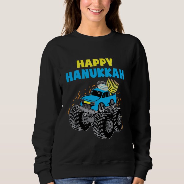 Sweatshirt Kids Happy Hanukkah Monster Truck Jew Kids Toddler (Devant)