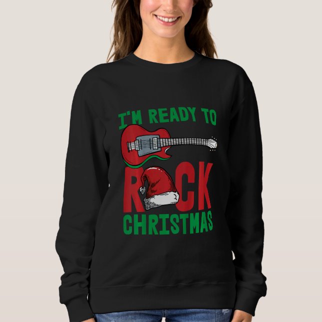 Sweatshirt Kids Im Ready To Rock Christmas Pajama Cool Guitar (Devant)