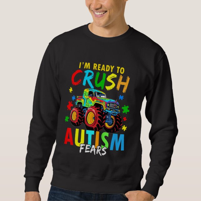 Sweatshirt Kids Kids Monster Truck Autism Awareness Tee Mom S (Devant)