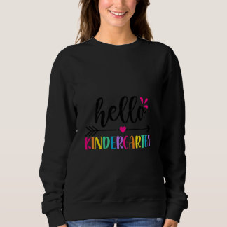 Sweatshirt Kids Kids White Hello Kindergarten Back To School 