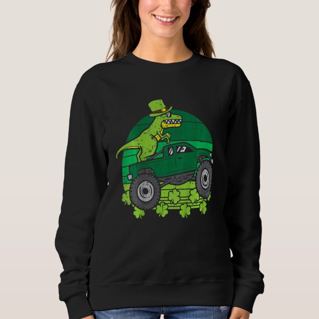 Sweatshirt Kids Leprechaun Dino Monster Truck St Patricks Day (Devant)