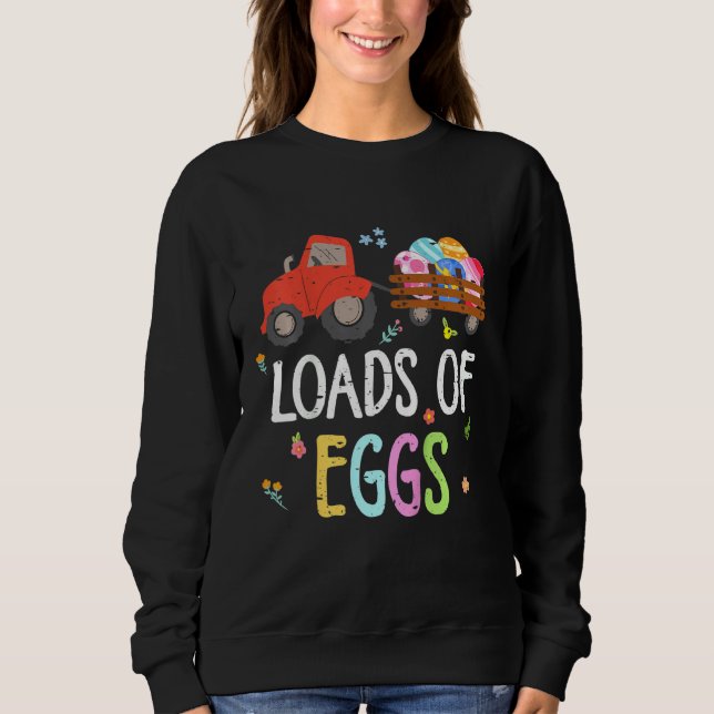 Sweatshirt Kids Loads Of Eggs Construction Tractor Truck Est (Devant)