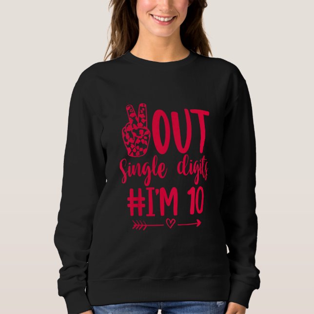 Sweatshirt Kids Out Chiffres simples Je suis 10 Chiffres doub (Devant)