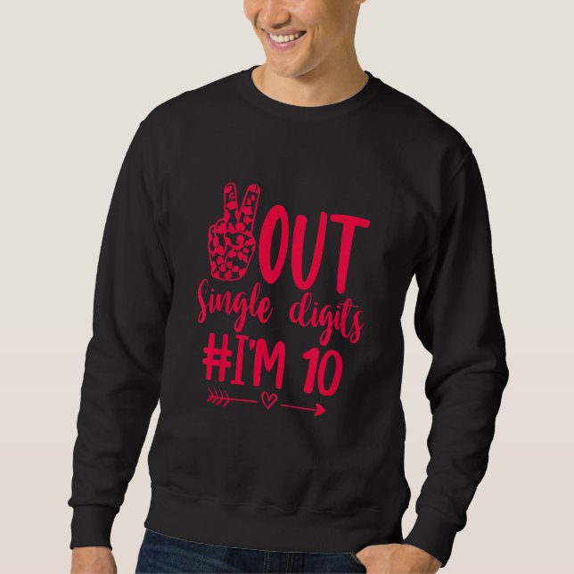 Sweatshirt Kids Out Chiffres simples Je suis 10 Chiffres doub (Devant)