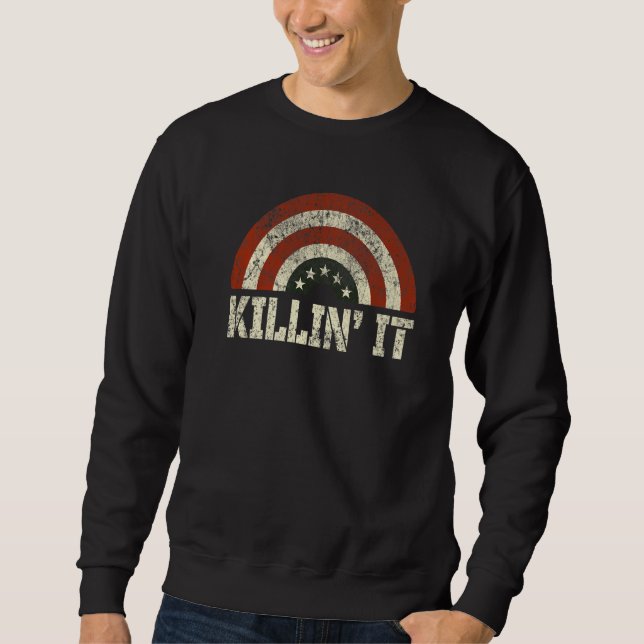 Sweatshirt Killin´ It USA Flag  Sayings Women Top Killin It   (Devant)