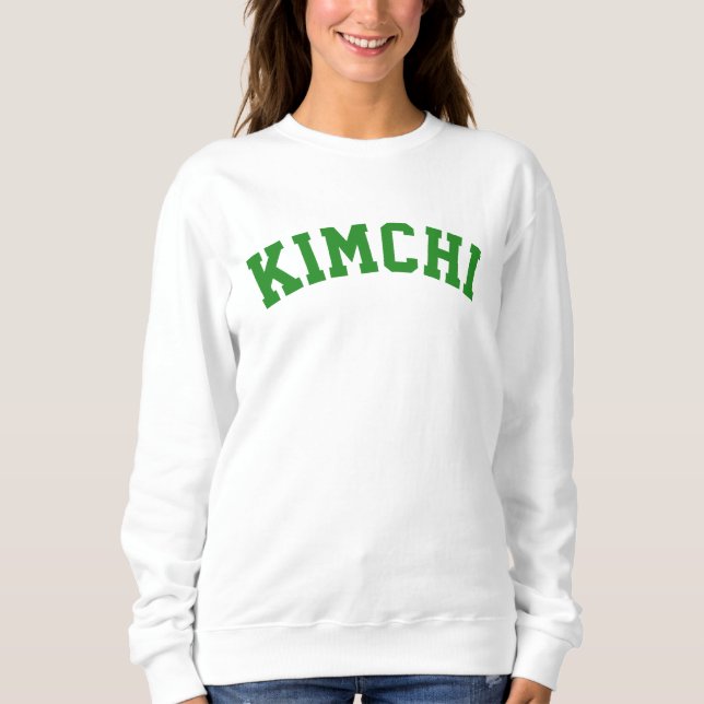 Sweatshirt Kimchi, aliment célèbre coréen | Vert forêt (Devant)