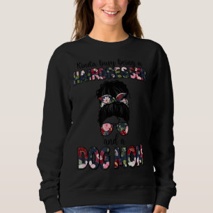 Sweatshirt Kinda Occupé Être Un Coiffeur Et Un Chien Maman Mo