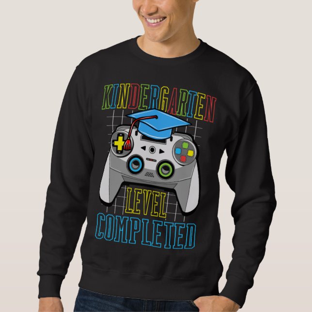 Sweatshirt Kindergarten Graduation Level Completed Gamer Kids (Devant)