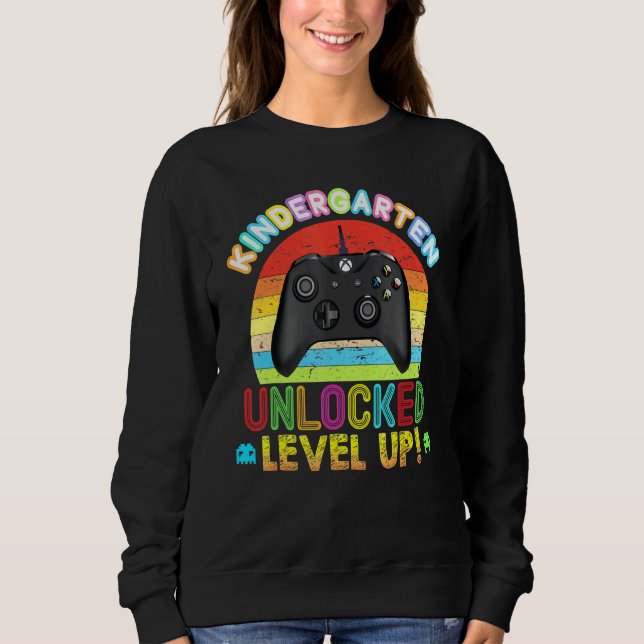 Sweatshirt Kindergarten Unlock Level Up Video Game Console (Devant)
