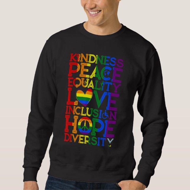 Sweatshirt Kindness Peace Equality Inclusion Diversity Human  (Devant)