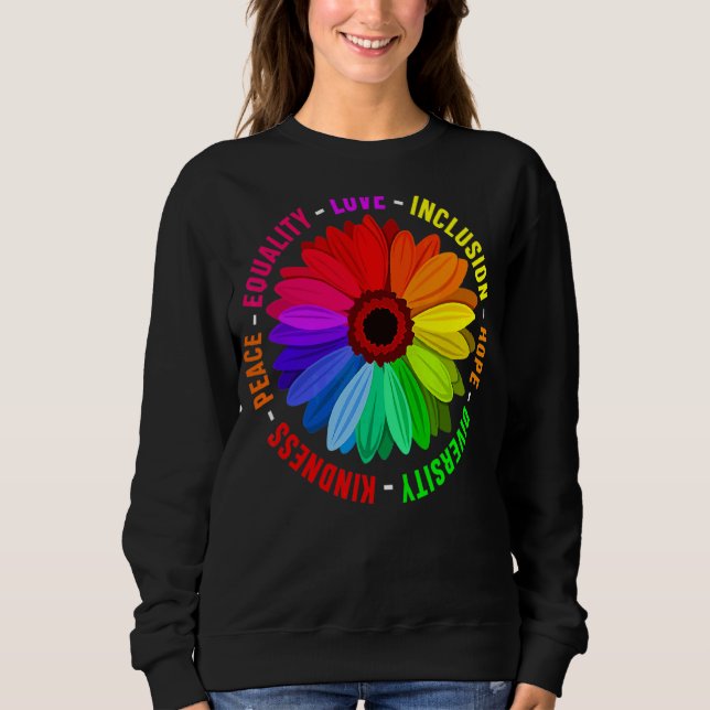 Sweatshirt Kindness Peace Equality Love Inclusion Hope Divers (Devant)