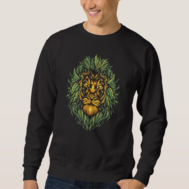 Sweatshirt King of the Animals Lion Colourful Plant for Lions (Devant)
