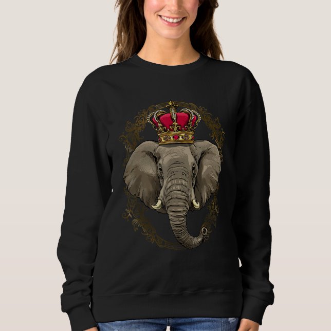 Sweatshirt King Queen Elephant Princess African Animal Elepha (Devant)