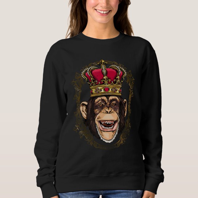 Sweatshirt King Queen Monkey Princess Animal Primate Monkey (Devant)