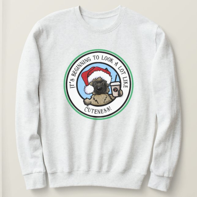 Sweatshirt KiniArt Cairn Terrier Café Noël  (Design devant)